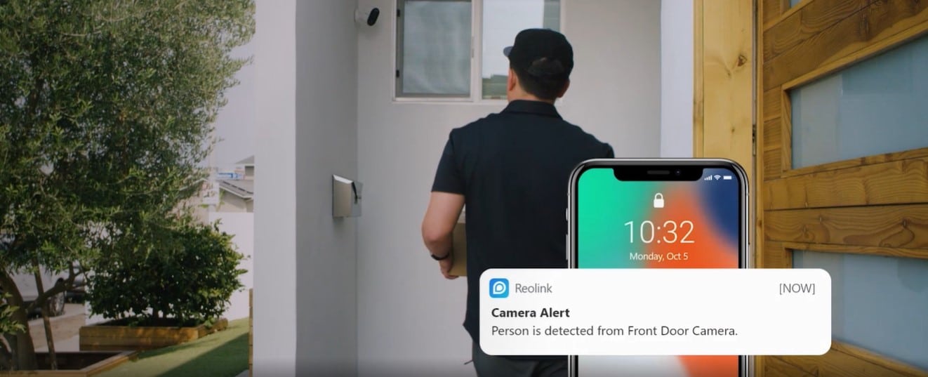 Reolink app push notification alert for person detection
