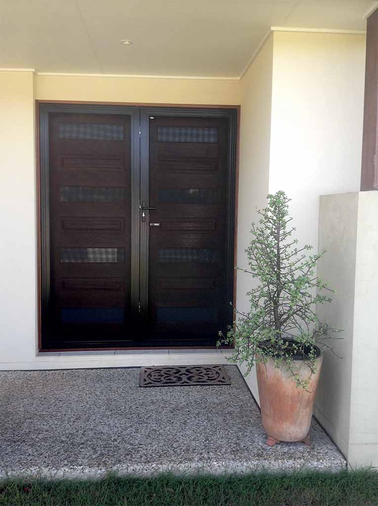 Enhanced Crimsafe hinged door installation
