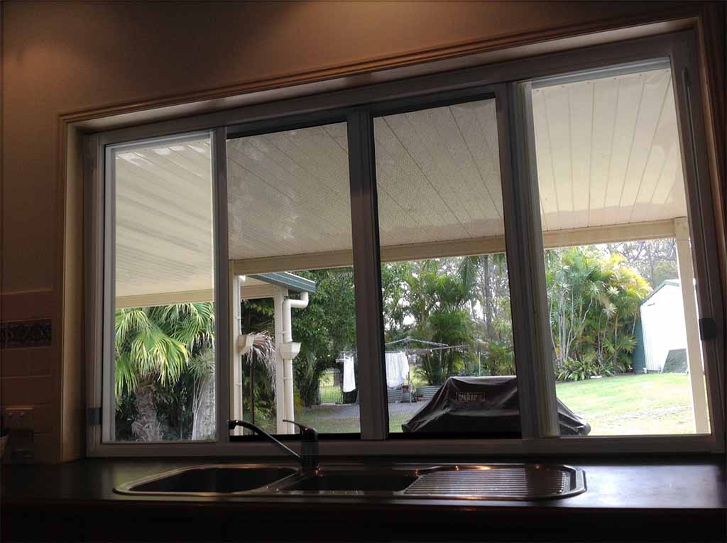 Crimsafe servery window in the closed position