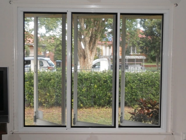 Crimsafe triple slider Safe-S-Cape installed