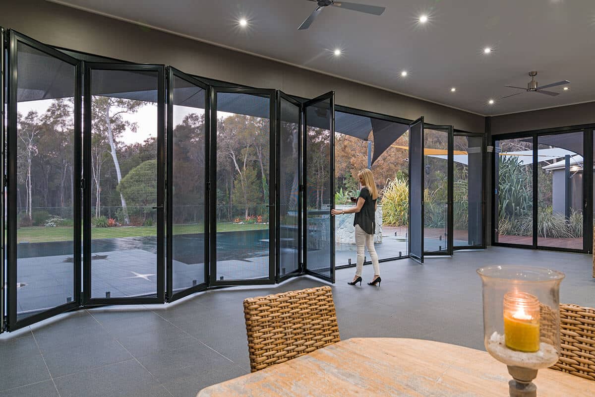Crimsafe patio enclosure installed on a wholesale construction project