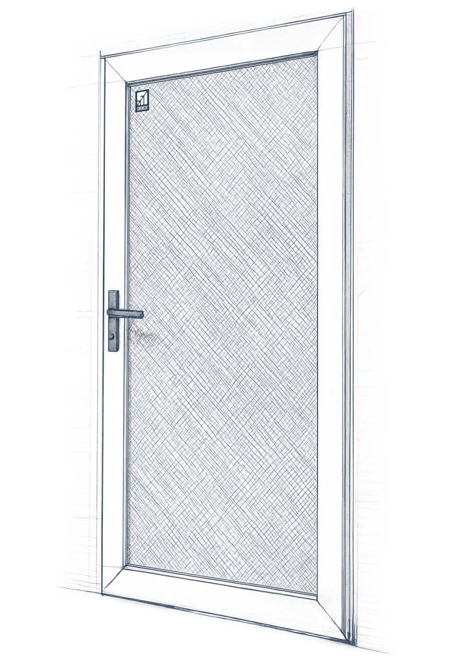 SureMesh barrier screen security door installed on a residential property