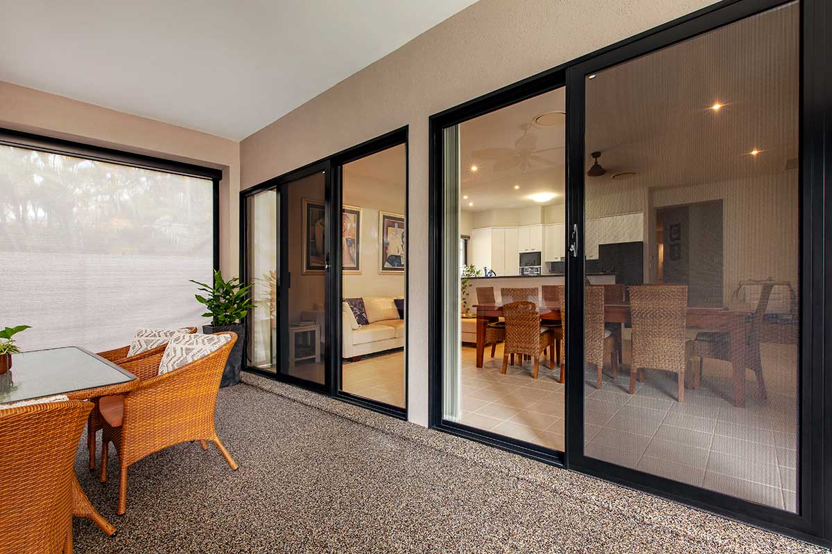 Crimsafe sliding security door protecting a home entry point